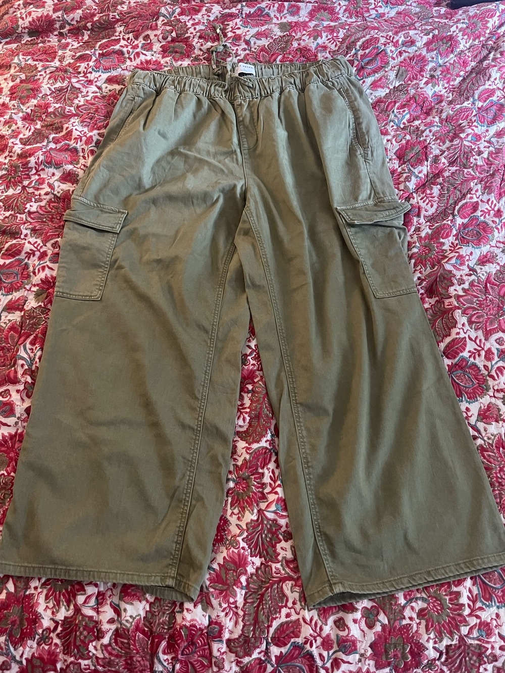 Lane Bryant Olive Green Wide-Leg Cargo Pants